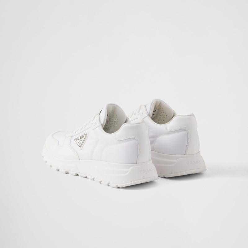 Basket Prada Blanc en cuir brossé