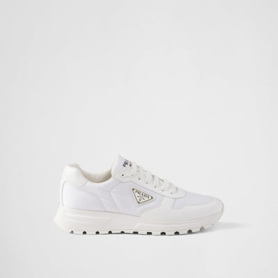 Basket Prada Blanc en cuir brossé