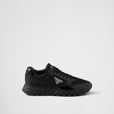 Basket Prada Noir en cuir brossé
