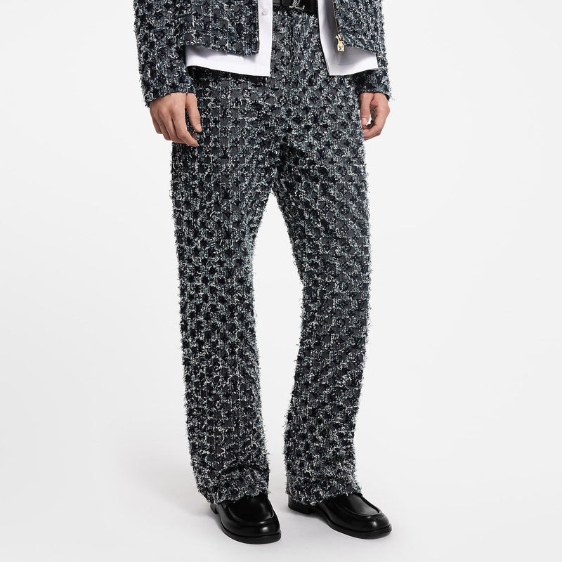 Pantalon droit à Monogram floqué en denim