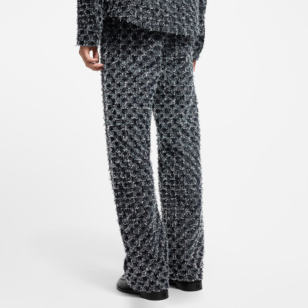 Pantalon droit à Monogram floqué en denim