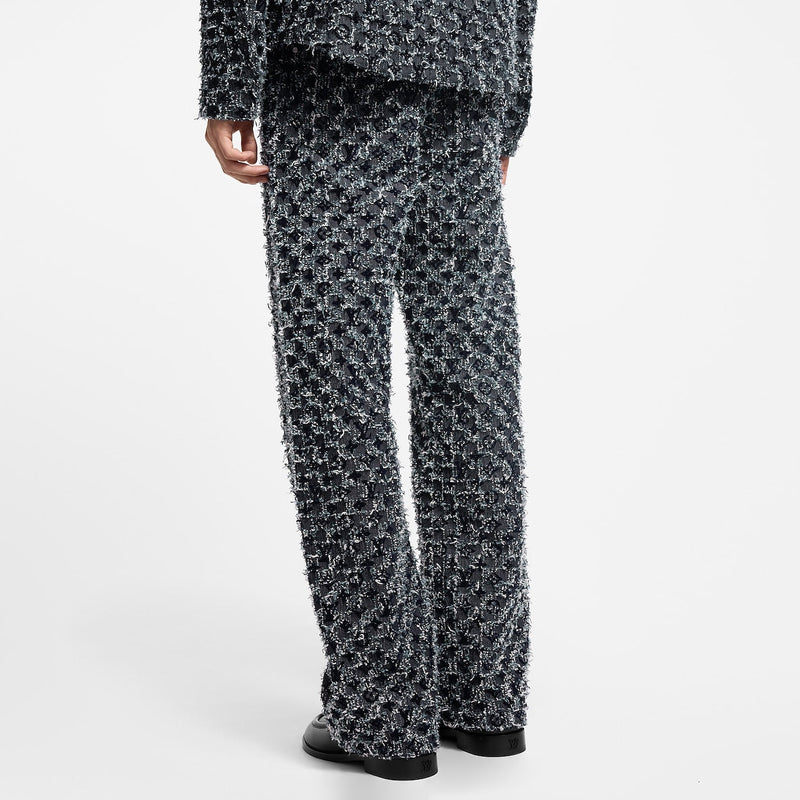 Pantalon droit à Monogram floqué en denim