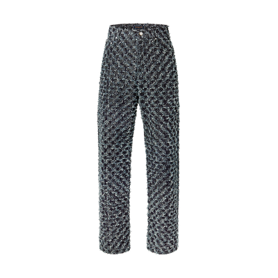Pantalon droit à Monogram floqué en denim