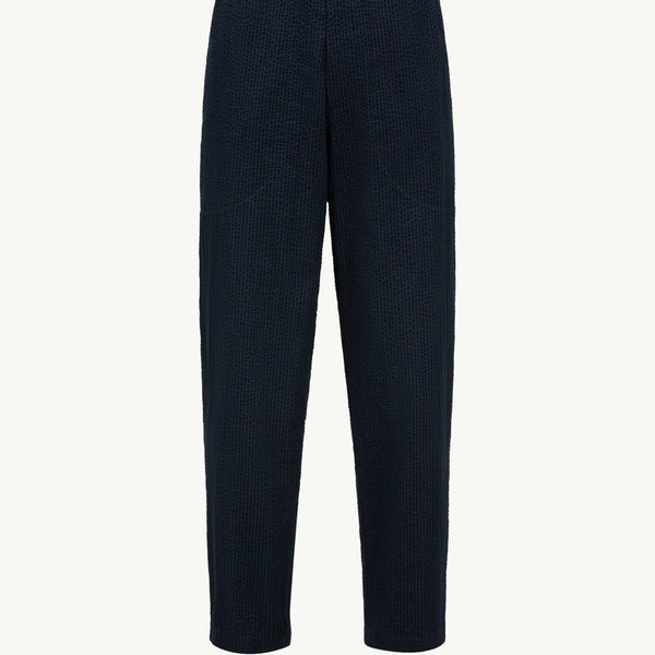 PANTALON CEINTURÉ EN SEERSUCKER