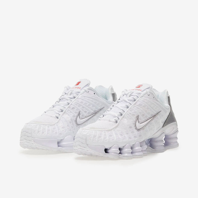 Nike Shox TL White Metallic Silver Max Orange (Women's)
