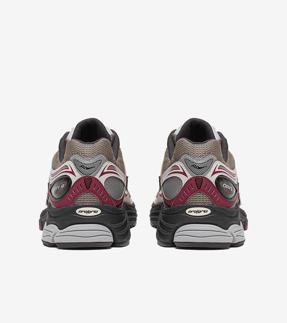 Saucony ProGrid Omni 9 Tomorrow, Meet Yesterday Pack Tan Maroon