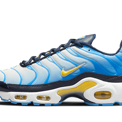 Nike® Air Max Plus University Blue Topaz Gold